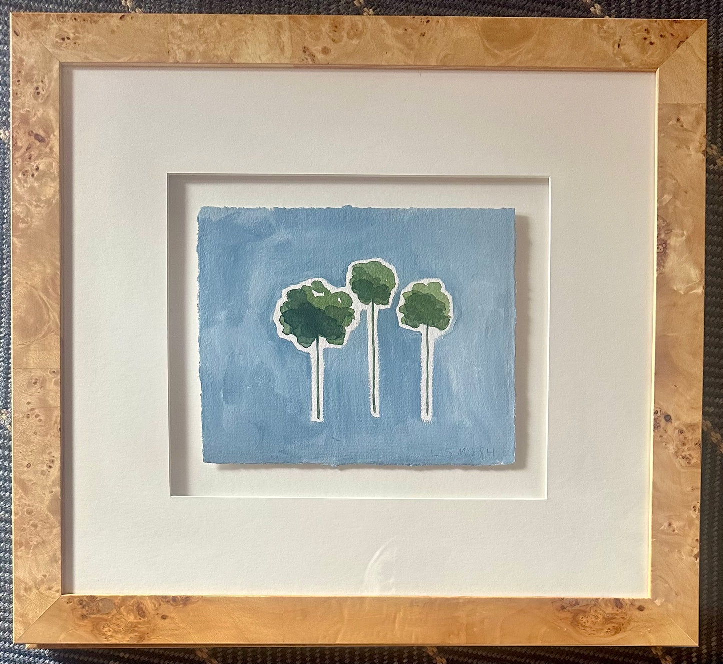 Ink and Foliage in Dark Green and French Blue I