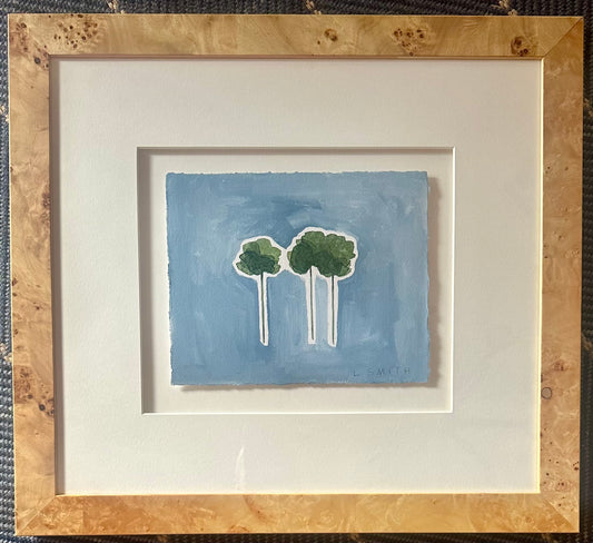 Ink and Foliage in Dark Green and French Blue II