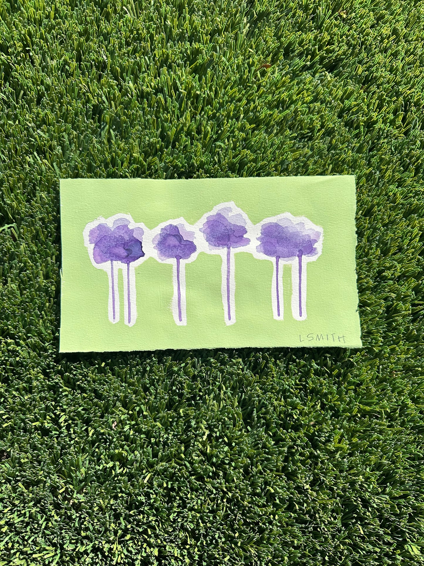 Lavender and Lime Trees on Paper
