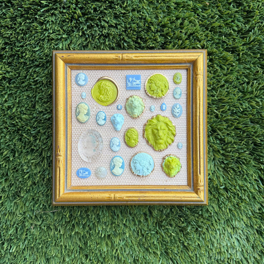 Intaglieaux in Green Blue I