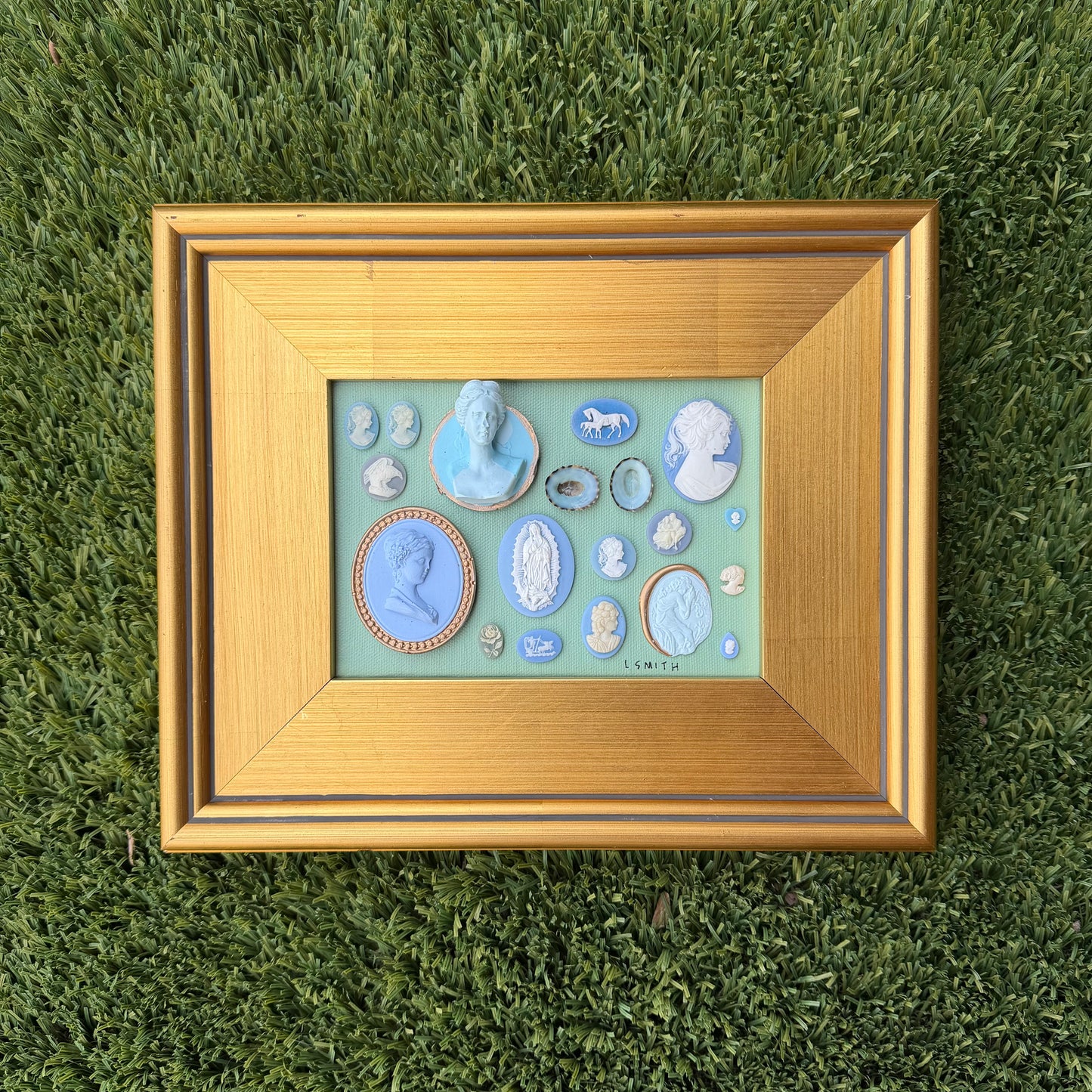 Intaglieaux in Seaglass and Blue