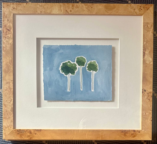 Ink and Foliage in Dark Green and French Blue I