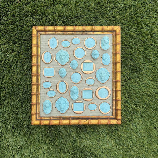 Wax Seals on Green Grasscloth